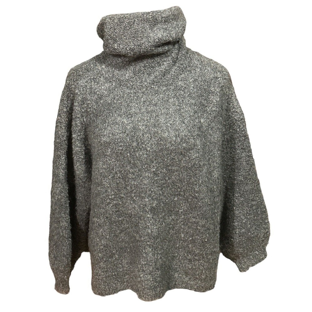 POL Oversized Cowl Neck‎ Boho Sweater Gray Pullover Women’s Size Small EUC